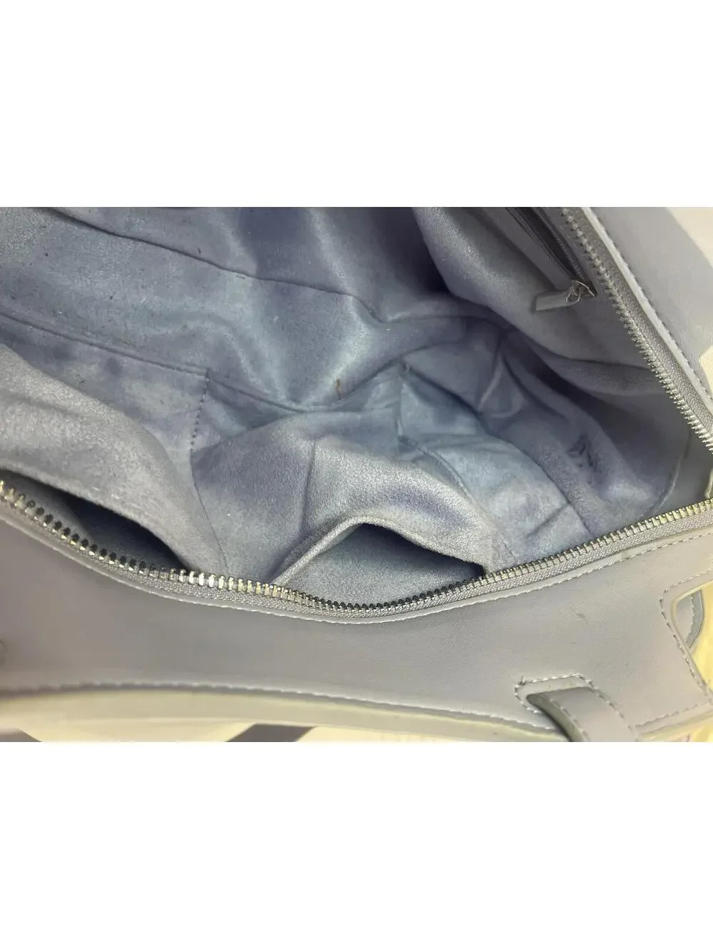 Steve Madden Satchel Crossbody Bag Blue Purse with Silver Chain Charm Details